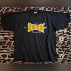 VTG 90/00s Avirex Warped Logo Perforated  Graphic Tee - BLACK 3XL